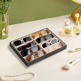 Frebeauty 8-Slot Sunglass Organizer Tray,Sunglass Holder for Drawer