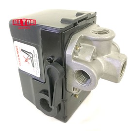Heavy Duty Air Pressure Switch Sunny H4, 4 port, 140-175 PSI, 25 Amp, Auto/Off Cut-Out Lever