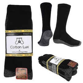 10 Pairs WORK SOCKS Mens Cotton Rich Fully Cushioned Boot Socks Size 11-14
