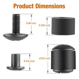 12 Sets Black Chicago Screws for DIY Kydex/Leather Holsters, Clips & Knife Sheaths - Includes Phillips Truss Heads, Slotted Fasteners & Rubber Spacers | Secure Fit, Anti-Loosening