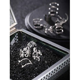 Blulu 8 Pairs Stainless Steel Ear Cuff Non Piercing Clip on Cartilage Earrings for Men Women, 8 Various Styles