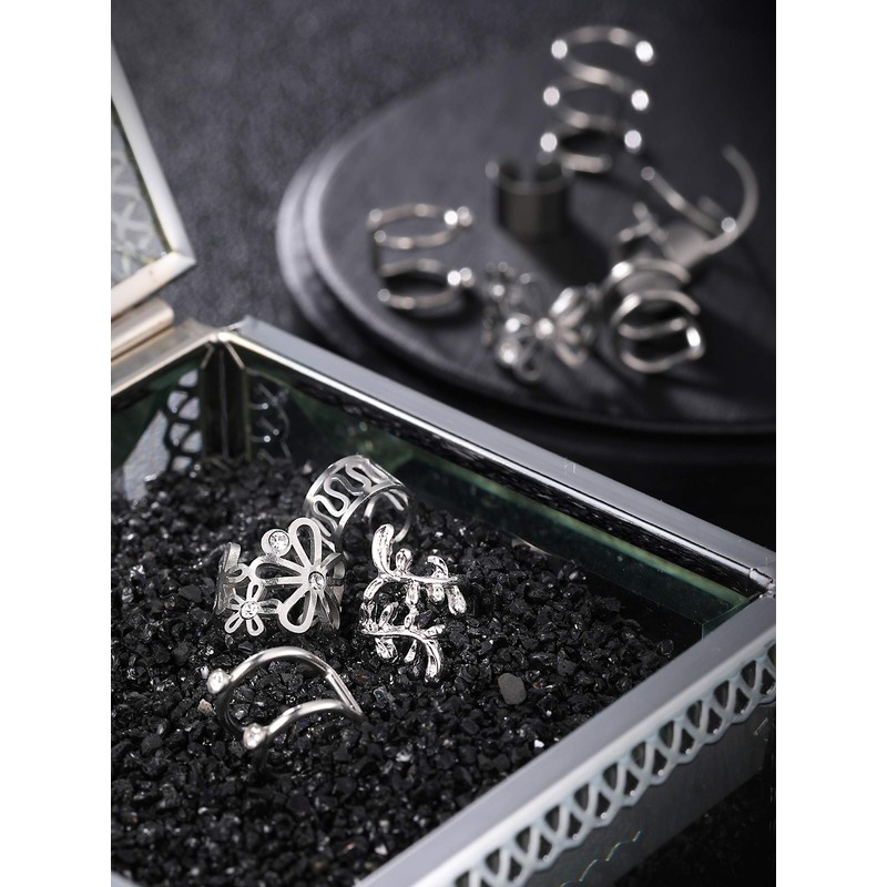 Blulu 8 Pairs Stainless Steel Ear Cuff Non Piercing Clip
