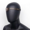 L'VOW - Diadema de piel vikingo, medieval, ajustable, para disfraz