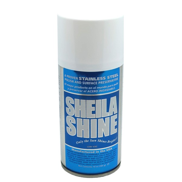 Sheila Shine Low Voc Stainless Steel Polish & Cleaner | Protects Appliances from Fingerprints and Grease Marks | Residue & Streak Free | NSF Certified | 10 oz Aerosol Can