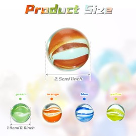Pack of 12 Marble Game Sets, Bag of Marbles Glass Marble Pack Fun Shooter Marbles with Black Drawstring Storage Bag for Indoor and Outdoor Game Party Favors, 11 Marbles and 1 Shooter Per Pack