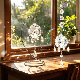Memorial Gifts for Loss of Loved One, Sympathy Gifts Tabletop 50mm Crystal Suncatcher with Stand and Hanging Chain, Condolences Gift for Loss Family, Miscarriage, Grief, Bereavement Gifts Ideas