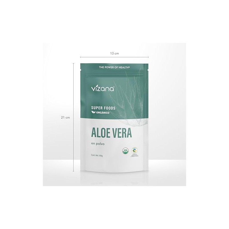VIZANA NUTRITION | Aloe Vera Orgánica Certificada USDA en Polvo