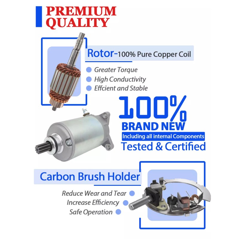 Motorsupermarkets Starter for Can-Am Bombardier Commander 1000R All Models 2018-2020