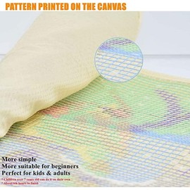 Dinosaur Latch Hook Pillow Cover Kits for DIY Cushion Cross Stitch Crochet Hooking Latch Hook Pillowcase Rug Kits with Preprinted Canvas Crochet Yarn Kits Needlework Crafts 17'' X 17''