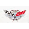 AUTO 2PC Chrome Front Rear 50Th Anniversary Cross Flags Emblems