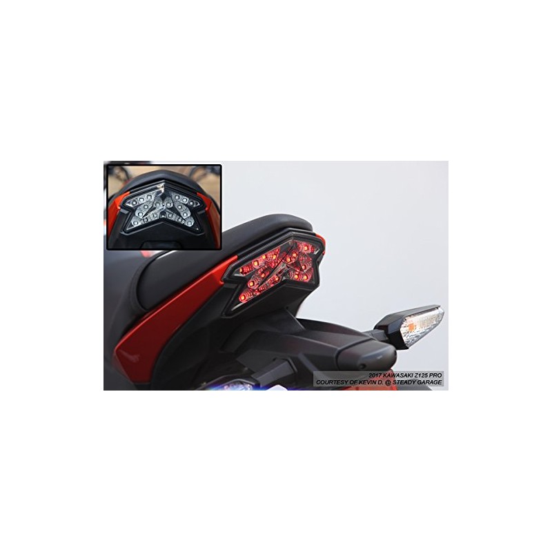 Motodynamic Integrated Sequential LED Tail Lights Smoke Lens for Kawasaki