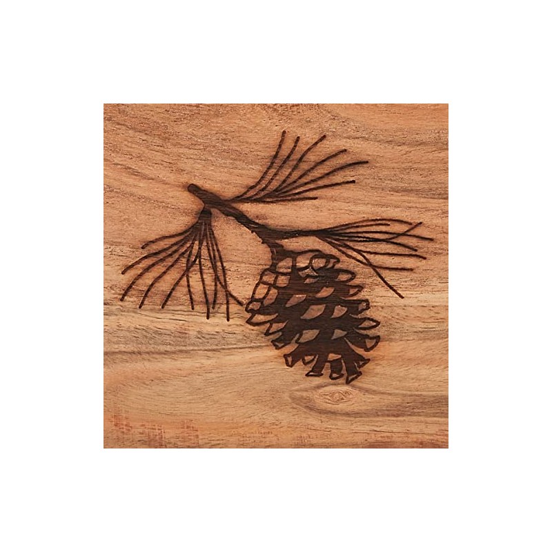 Park Designs Rustic Pinecone Wood Utensil Caddy