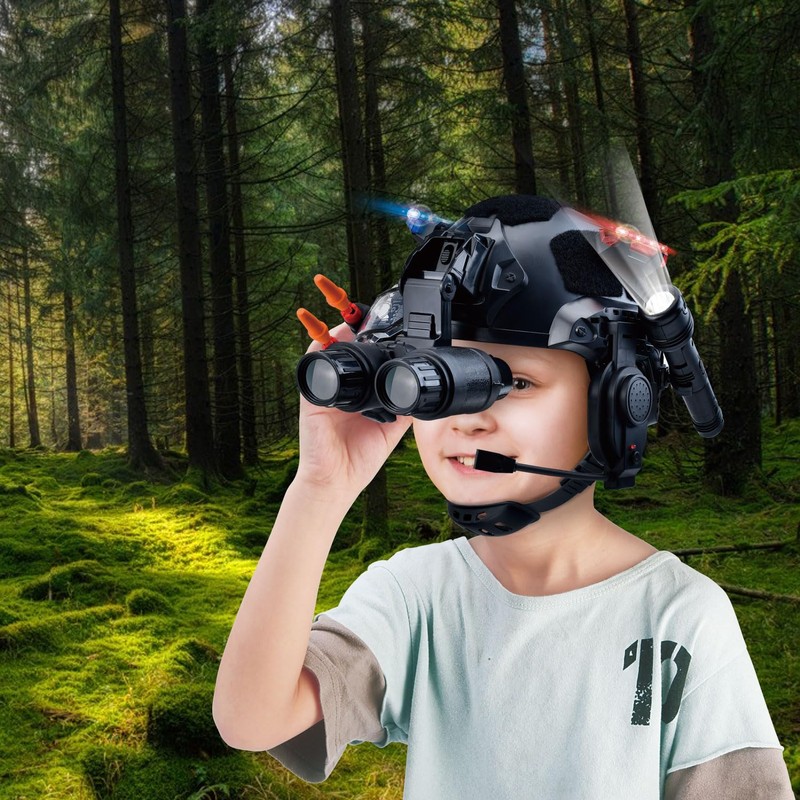 Kids Tactical Multifunctional Helmet Set for Battle Game, Police Cosplay