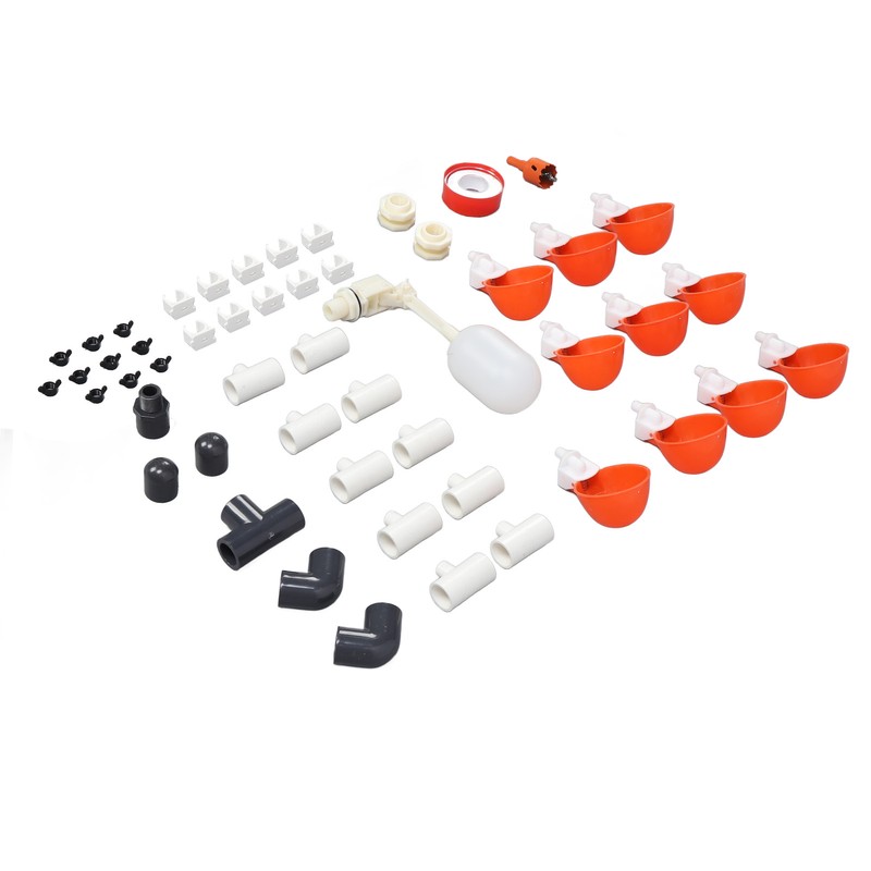 Pipeline Automatic Chicken Waterer Poultry Waterer Dispenser Water Feeder Kit