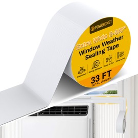 Powrocket White Window Weather Sealing Tape,Weather Stripping Tape for Insulation Side Panels,Keeps Hot Air Out in Summer,Sealing Gaps,Waterproof