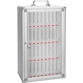 Vilcjson 36 Slot Cell Locker - Aluminum Alloy Pocket Chart Storage Cabinet for Phones, Wall Mounted Secure Lock Box with Key, Phone Lockbox with Handle for Classroom Office Gym