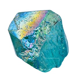 Amazing Gemstone Aqua Aura Quartz Raw Crystals and Healing Stones, Natural Rocks for Meditation and DIY Raw Stones and Crystals (1 lb)