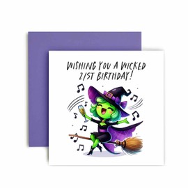 Huxters 21st Birthday Card for Girl Daughter Niece Sister Wicked WIzard of Oz Fun Birthday Card for her Witch - 14.8cm (21st)