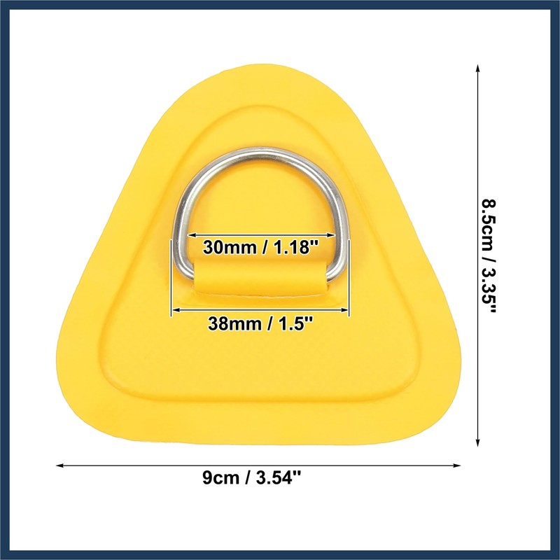 INFINAUTO 4pcs Kayak D Ring Patch PVC Stainless Steel Triangle