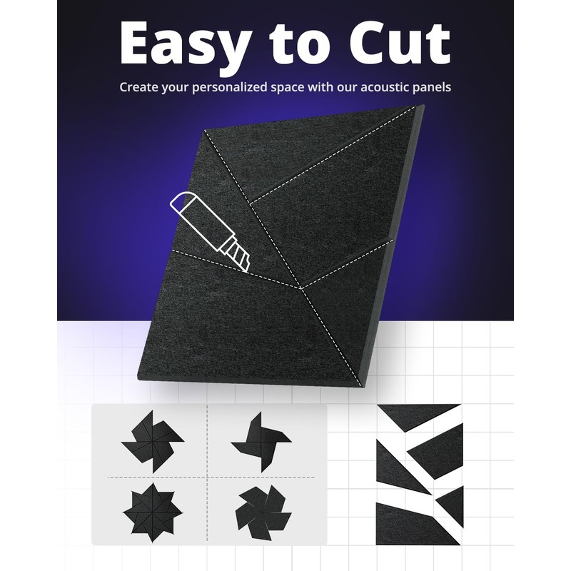 Soundproof Wall Panels, Acoustic Self-Adhesive Sound Proof Panels for Walls,