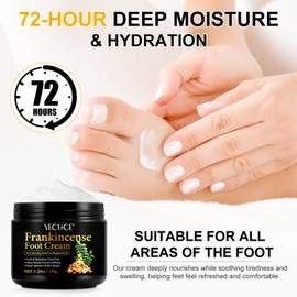 Bieyoc Frankincense Foot Cream 5.29oz, Frankincense Balm for Skin, Feet and Body Care, Deep Moisturizing and Soothing Skin with Pure Essential Oils for Dry, Cracked Heels