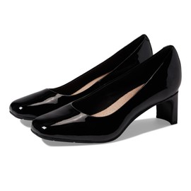 Clarks Women's Kyndall Iris Pump, Black Patent Synthetic, 6