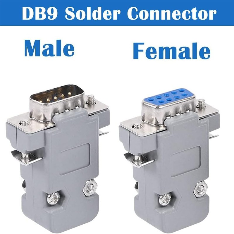VISSQH 20Pcs(10Pair) DB9 Solder Connectors, D Sub Male/Female Adapter Connector