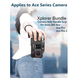 Street Photography Camera Side Handle Grip for Insta.360 Ace Pro 2/ Ace Pro/Ace Action Camera - Side Handle Grip with Shutter Button for Vlogging & Travel Shoot