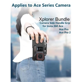 Street Photography Camera Side Handle Grip for Insta.360 Ace Pro 2/ Ace Pro/Ace Action Camera - Side Handle Grip with Shutter Button for Vlogging & Travel Shoot