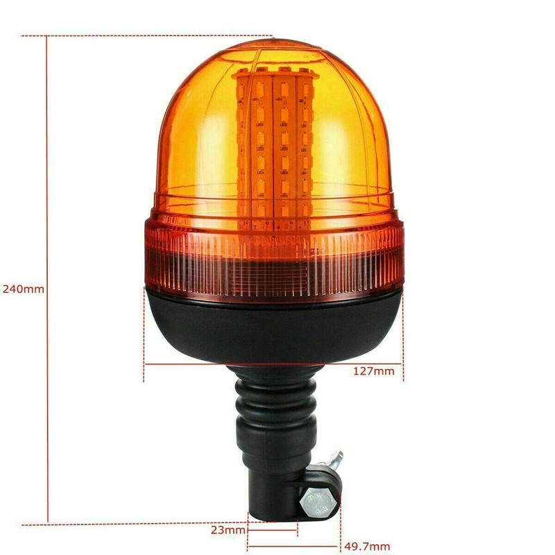 12/24V 60 LED Amber Strobe Rotating Flashing Light Emergency Warning