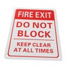 ULTECHNOVO Fire Exit Sign Do Not Block Warning Label Sign