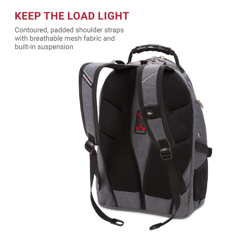 SwissGear 1900 Scansmart TSA 17 Laptop Backpack, Heather Grey, 19-Inch
