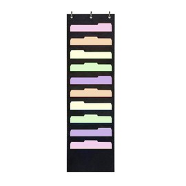 homefairy Wall Organiser, 10 Cascading Magazine Paper Holder with 3 Over Door Hangers - Ideal for Home, School Chart Organisation, Office Bill Filing, Sorting, or Over Door Mounting