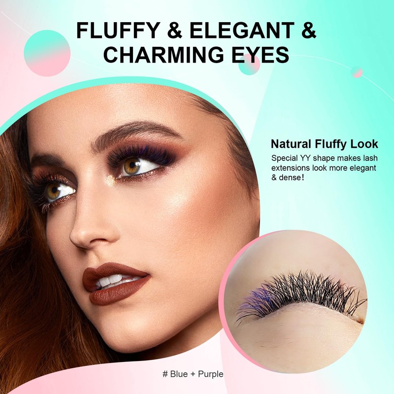 NAGARAKU Eyelash Extensions, 4D Cross YY Design, Volume Eyelashes, Prefabricated