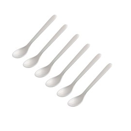 FACKELMANN Set of 6 egg spoons, breakfast spoons, 14 cm, colour: white, high-quality plastic, ideal for the breakfast table