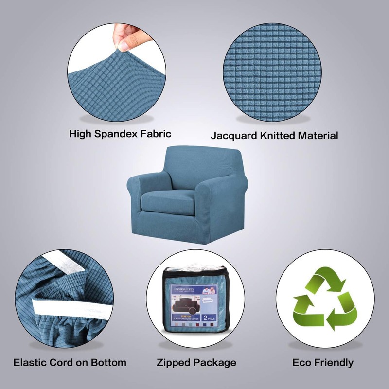 H.VERSAILTEX High Stretch Chair Cover Chair Slipcover 2 Piece Couch