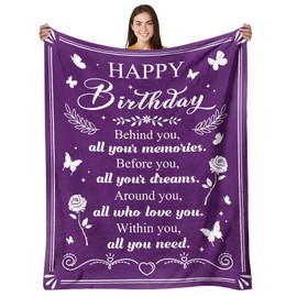 HEIFAM Birthday Gifts for Women/Men, Happy Birthday Decorations for Women, Womens Birthday Gift Ideas for Her, Holiday, Christmas, Thanksgiving Gifts for Her, 50" x 60"