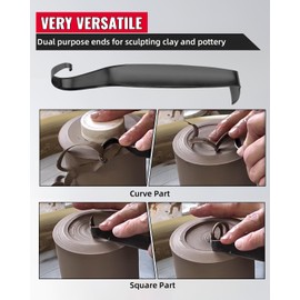 Pottery Trimming Tools, Double Ended Pottery Tool for Carving, Clay Trimming Tool Artists 2 Packs