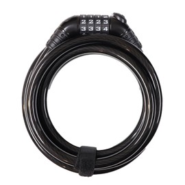 MOTO BASE Anti-theft Goods Motolock Series Dial Wire Lock with LED (smoke/black) φ0.5 inches (12 mm) x 98.4 inches (250 cm) (MBLC-DYL-01-SSBK25)