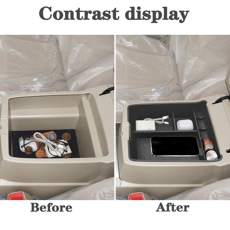 Agulier ABS Center Console Organizer Compatible with Toyota Highlander 2008-2013