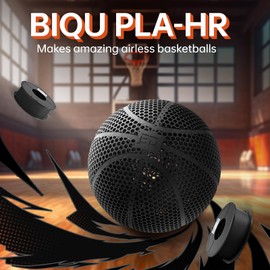 BIQU PLA-HR Flexible 3D Printer Filament Specifically for Printing Airless Basketballs, 1.75mm 1KG Spool (2.2lbs), Flexi Tough Filament Compatible with Most FDM 3D Printer (Black)