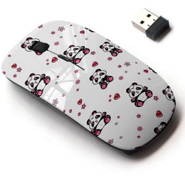 2.4G Wireless Mouse with Cute Pattern Design for All Laptops and Desktops with Nano Receiver - Cute Baby Panda Girl