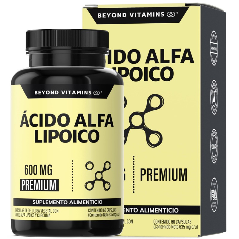 Beyond Vitamins | Ácido Alfa Lipóico (ALA) 600mg por cápsula,