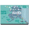 Alaska map Fridge Magnet Anchorage Poster Juneau Travel Souvenir Fairbanks