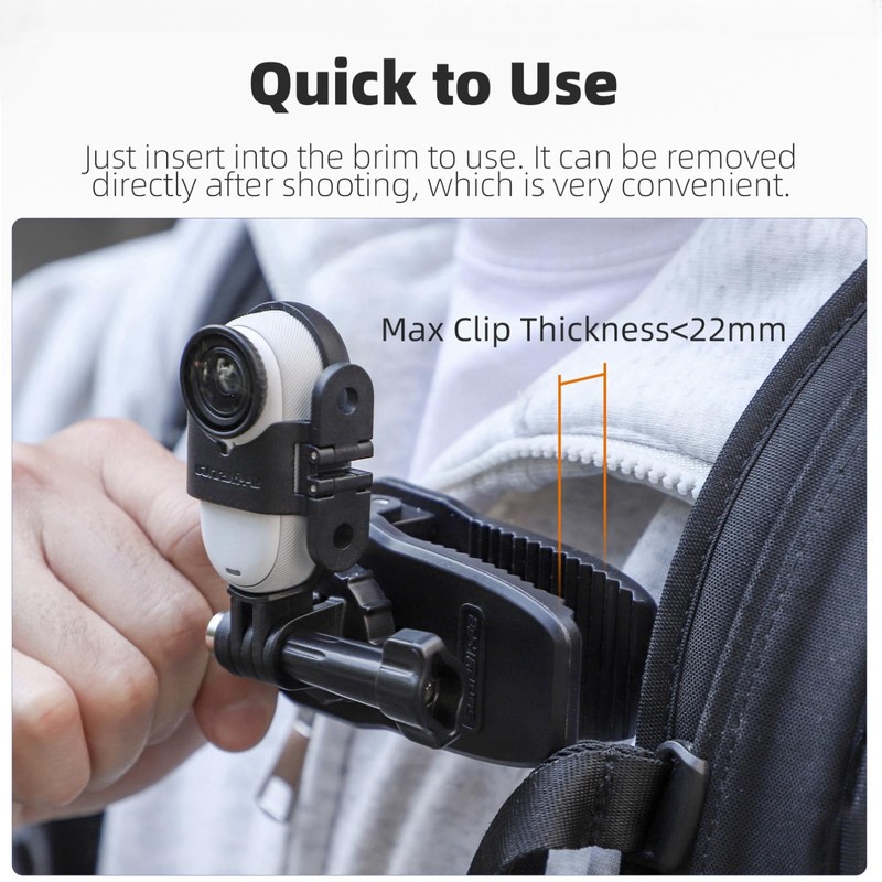 Action 5 Pro Sun Visor Clip & Magnetic Backpack Mount