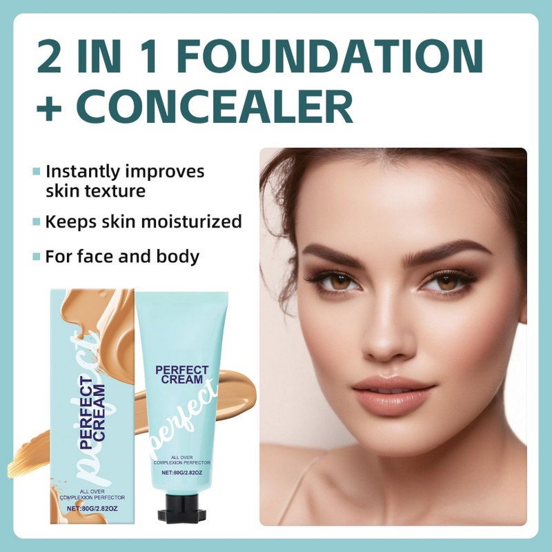 Supreme Cream Body Makeup, Long-Lasting Cc Cream for Face &