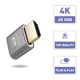 Wansurs [3 PACK] 4K HDMI Dummy Plug - Virtual Monitor Display Emulator, Headless Display Adapter Supports up to 3840x2160@60Hz, 1080@120Hz DVI EDID Emulator