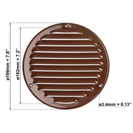 Air Vent Grille Cover Ø 160mm (6inch) Brown Ventilation Cover, Metal, mr160b