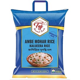 TAJ Ambemor Rice 10lbs (Ambemohar, Ambe Mohar, Amba Mor) Short Grained Rice