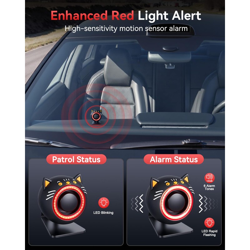 Electop 120dB Car Alarm System with Motion Sensor & Sound,